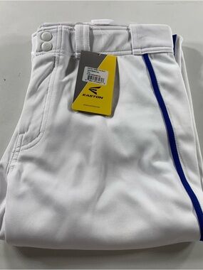 Easton Mako 2 Youth X-Large Baseball Pant White w/ Royal Piping Adjustable